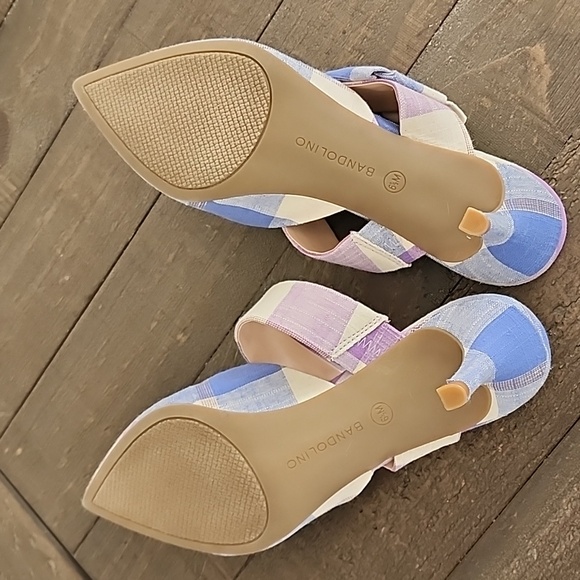 Bandolino Millie Mule Purple Multicolored Plaid Classy Pump 💜 - Picture 10 of 13